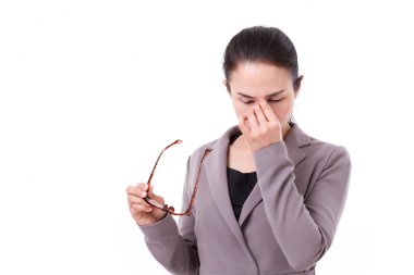 stresli iş kadını baş ağrısı, zihinsel hastalık muzdarip