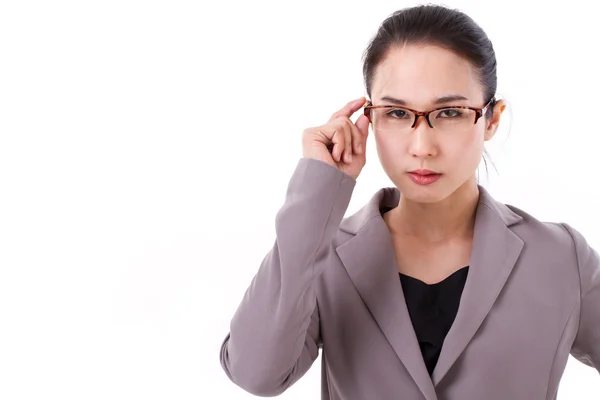 Angry female boss looking at you — Stock Photo, Image