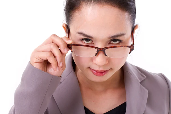 Angry female boss looking at you — Stock Photo, Image