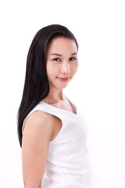 Felice signora asiatica con cicatrice — Foto Stock