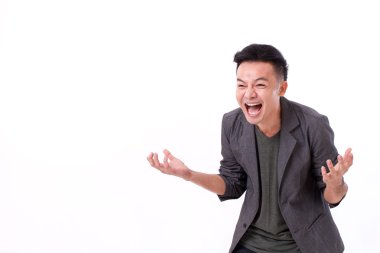 metin veya kopyalama için boş alan ile gülen adam