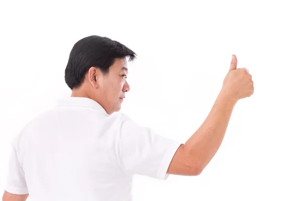 Confiante de meia-idade homem dando polegar para cima — Fotografia de Stock