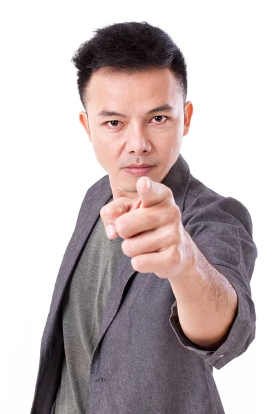 Serious man pointing at you — Stock Photo, Image