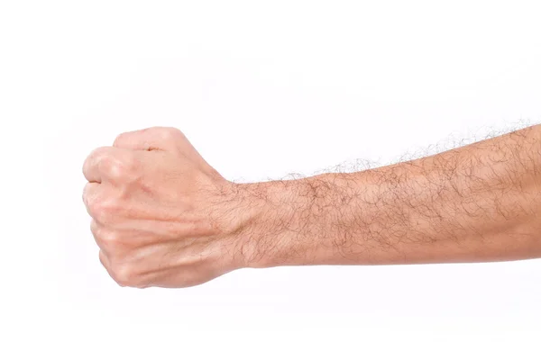 Adamın kıllı kol yumruk — Stok fotoğraf
