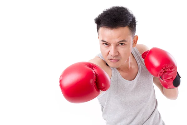 Boxeador masculino, homem lutador de perfuração — Fotografia de Stock