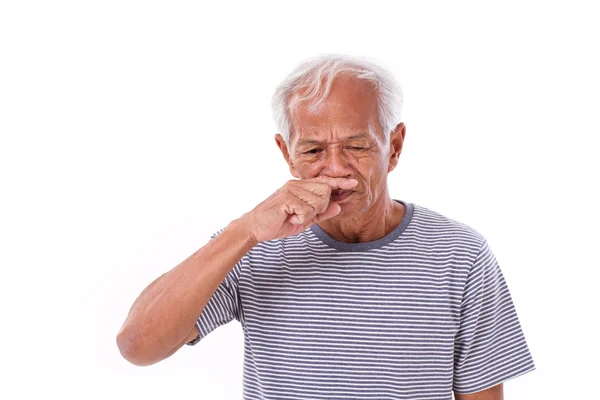 Velho doente, corrimento nasal — Fotografia de Stock