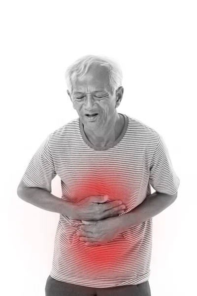 Zieke oude man lijden aan diarree, indigestive probleem — Stockfoto