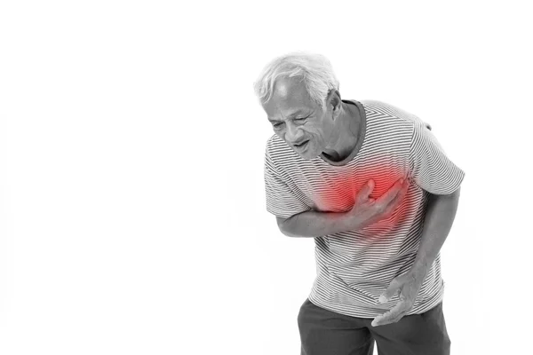 Szenved a szívroham, beteg öregember — Stock Fotó