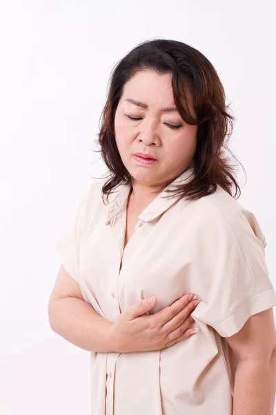 Közép-éves nő aggódni a mellrák — Stock Fotó
