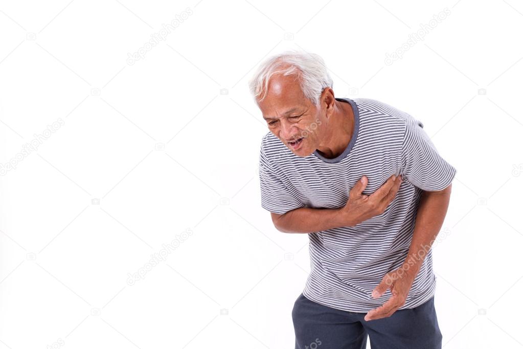 Sick Old Man Suffering From Heart Attack Stock Photo C 9nong