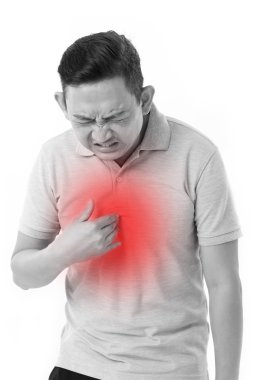 man suffering from acid reflux clipart