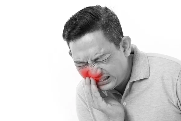 Adam acı diş ağrısı, Diş hassasiyeti — Stok fotoğraf