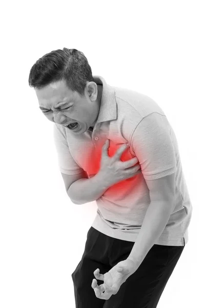 Sick man suffering from heart attack Stock Image