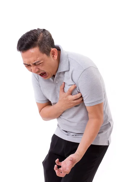 Zieke man lijdt aan hartaanval — Stockfoto