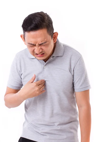 Homem que sofre de refluxo ácido — Fotografia de Stock