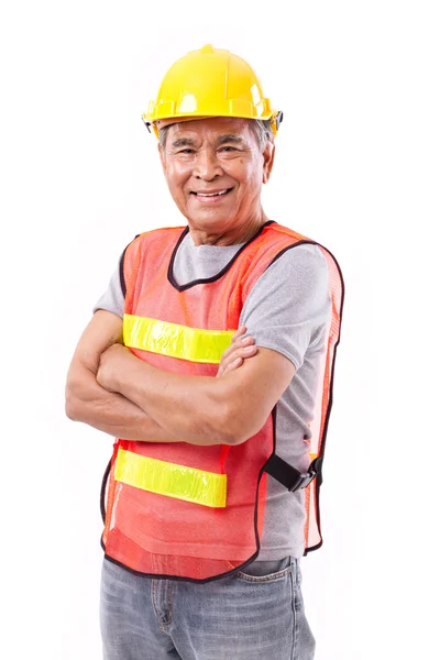 Gelukkig, glimlachen senior bouwvakker of ingenieur — Stockfoto