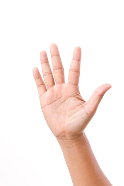 Hand pointing up, showing number 5 — Stock Photo, Image