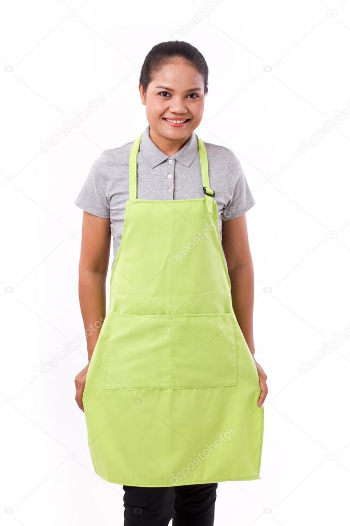 female employee, worker with apron