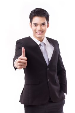 başarılı işadamı başparmak giving yukarıya