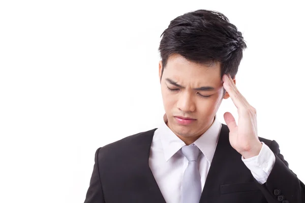 Empresário sofrendo de dor de cabeça — Fotografia de Stock