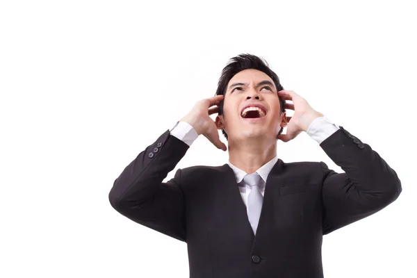 Homem de negócios estressado gritando — Fotografia de Stock