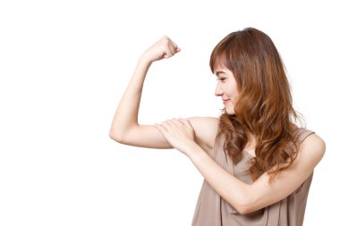 güçlü, pozitif, gülümseyen, etkin, enerjik bir kadın