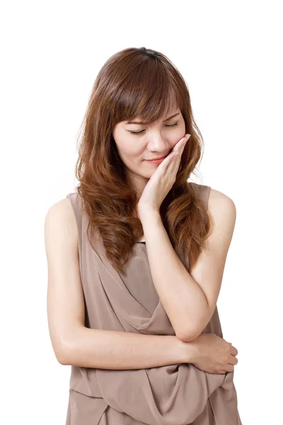 Woman suffers from toothache — Stock Photo, Image