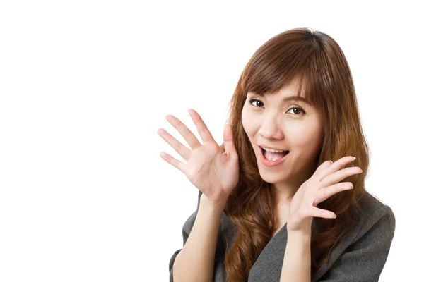 Exited business woman with oh wow expression — Stock Photo, Image