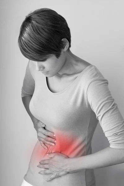 Menstruation pain or stomach ache — Stock Photo, Image