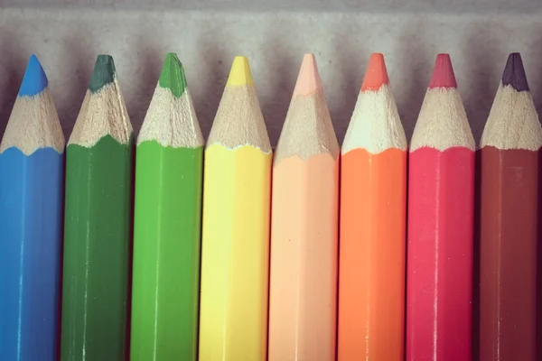 Color pencils with filter effect retro vintage style — Stock Photo, Image