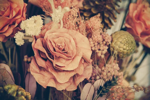 Beautiful bouquet flower for background - Vintage Filter — Stock Photo, Image