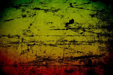Grunge arka plan reggae renkler yeşil, sarı, kırmızı