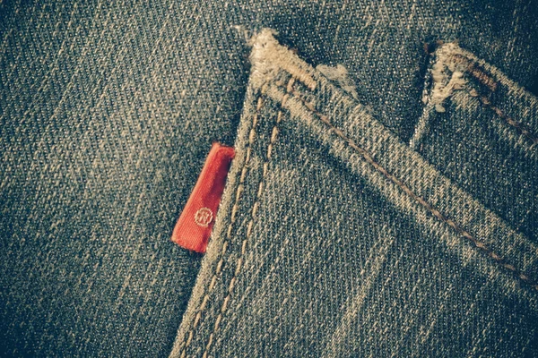 Texture of blue jeans background with filter effect retro vintag — Stock Photo, Image