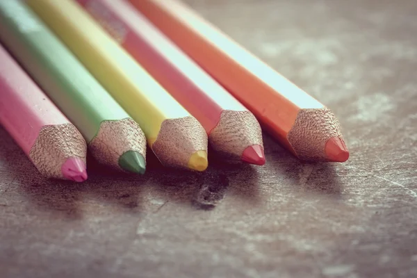 Color pencils with filter effect retro vintage style — Stock Photo, Image