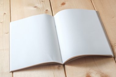 Geri dönüşümlü kağıt kitap ahşap arka plan üzerinde