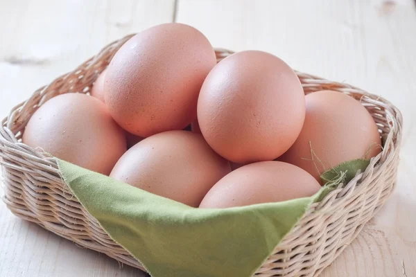 Egg on wooden background — Stock Photo, Image