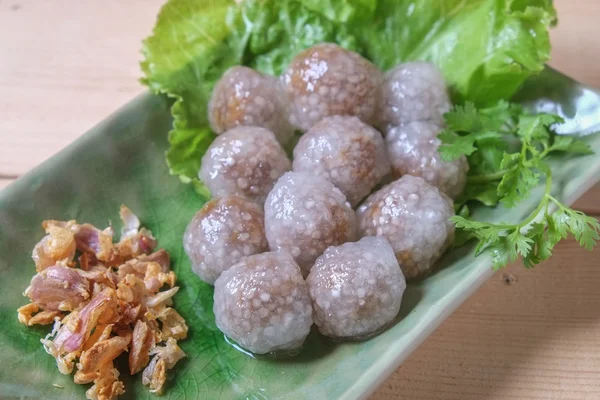 Тайська традиційний десерт саго тапіока кулі зроблені з клейкого — стокове фото
