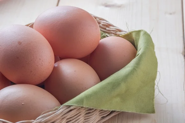 Egg on wooden background — Stock Photo, Image