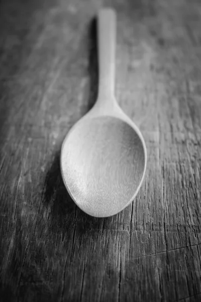 Wooden spoon with filter effect blabk and white style — Stock Photo, Image