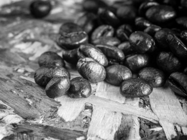 Filtreli Kahve çekirdekleri blabk ve beyaz stil etkisi