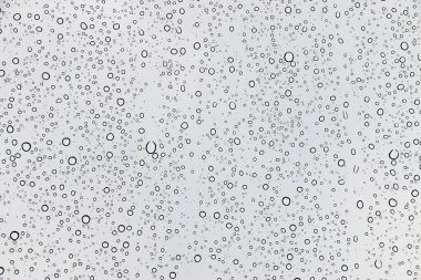 Pencere cam dokusu üzerine yağmur damlaları