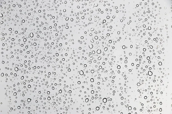Pencere cam dokusu üzerine yağmur damlaları