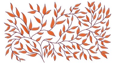  El çizgileri. Saç dokusu deseni. Tasarım için karalama. Çizgi sanatı, çiçekli çerçeve deseni, yaprak, çizgi çizimi