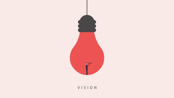 Business Finance Successful Vision Concept Icon Businessman Telescope Symbol Leadership — Stock Vector