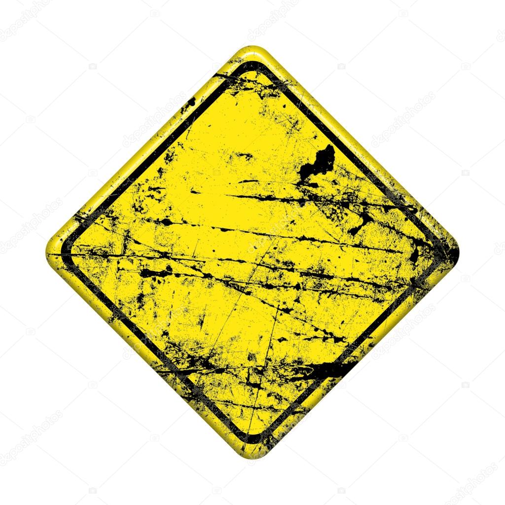 Yellow road traffic sign Grunge