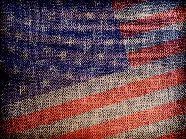 Drapeau national sur la texture denim : États-Unis — Photo