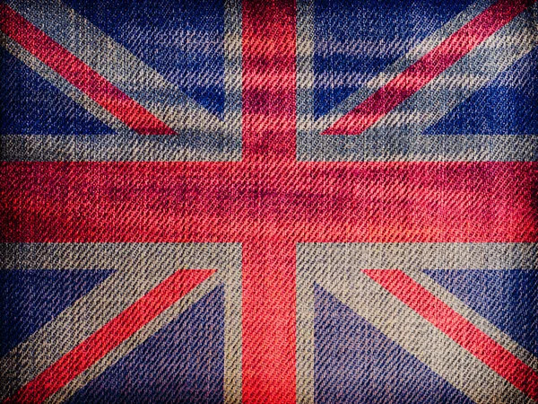 Flaga narodowa na denim tekstury: Wielka Brytania — Zdjęcie stockowe