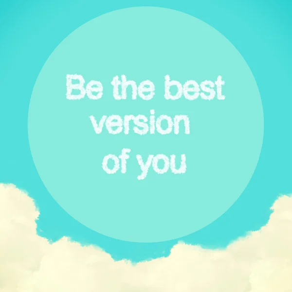 Inspirational motivating quote on blue sky with retro filter effect — Stock Photo, Image