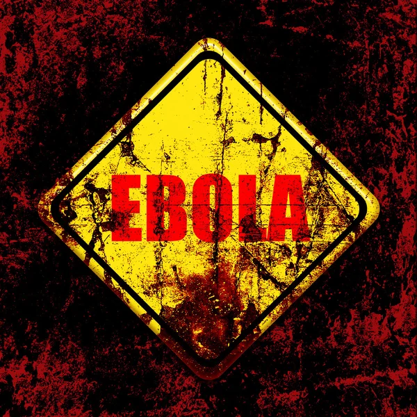 Znak żółty drogowego wirus Ebola — Zdjęcie stockowe