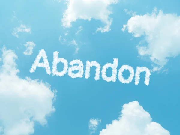 Cloud words with design on blue sky background — Stock Photo, Image